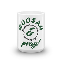WOOSAH & pray Mug - Green - "find your inner calm in a hectic world"